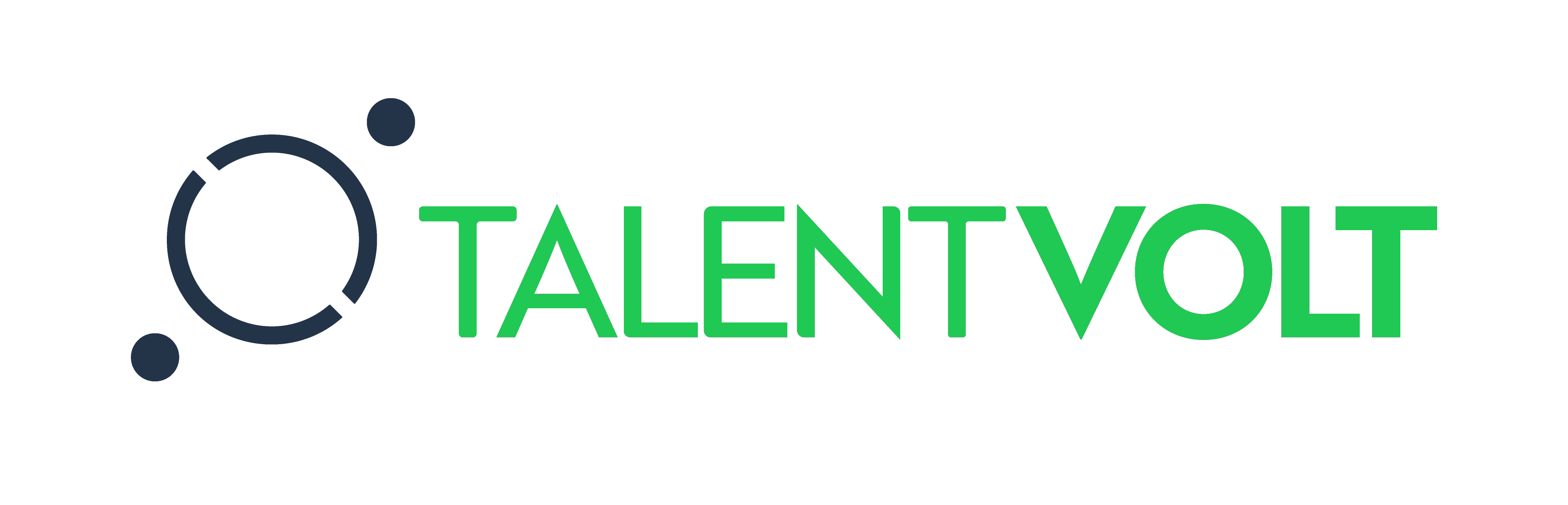 TalentVolt logo blue with green writing